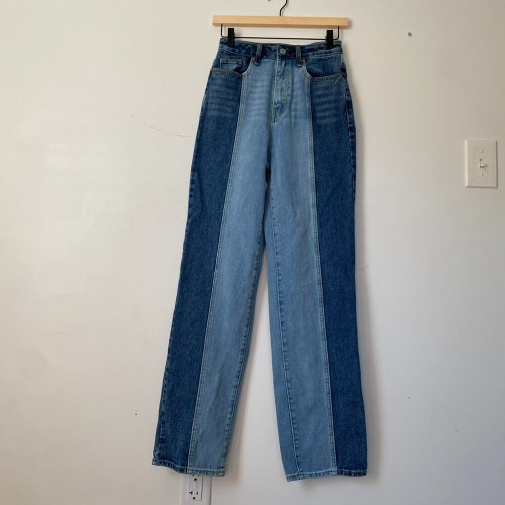PacSun Womens Boho 90s Boyfriend Jeans Size 25 Straight Leg Baggy Fit Patchwork